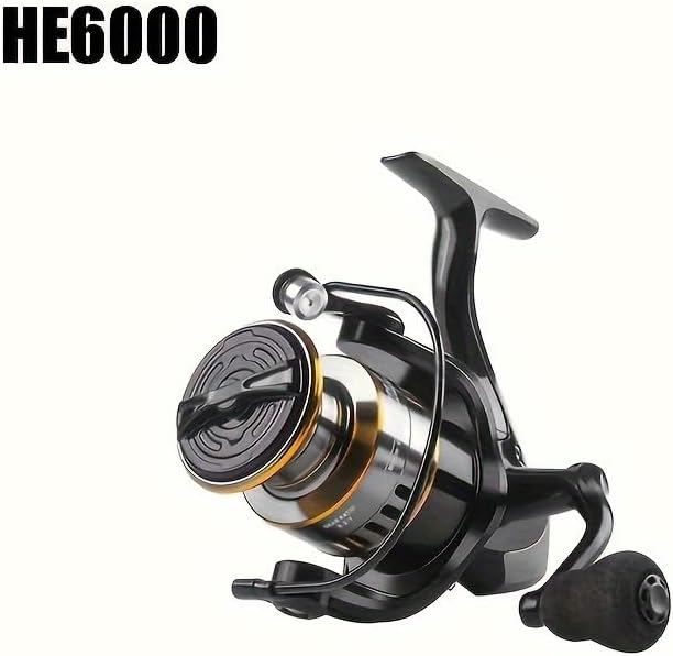 HE6000-7000 Spinning Reel, Saltwater Freshwater Spinning Fishing Reel，Metal Cup and Metal Rocker Arm, 5.2:1 Gear Ratio, Smooth and Sensitive, Fishing Reel for Freshwater Saltwater