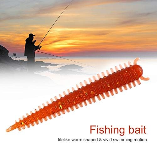 Zerone 10pcs Soft Bait, Fishy Smell Soft Freshwater Elastic Fishing Lure Sand Silk Maggot Lures for Bass Trout and Panfish in Freshwater