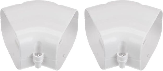PATIKIL 3" PVC Decorative Line Cover, 2 Pack 45°Elbow Tubing Parts Accessories for Air Conditioner Central AC Heat Pump, White