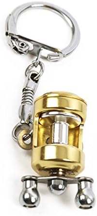Creative Miniature Trolling Reel Drum Wheel Shape Key Chain Fishing Wheel Pendant Angler Gift