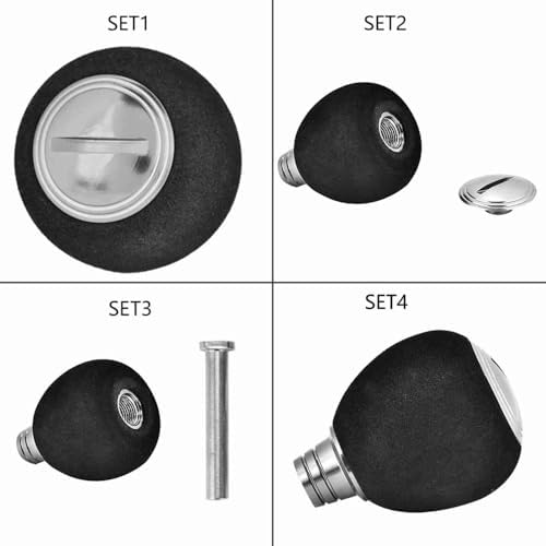 Fishing Reel Power Knob,EVA & Metal Lightweight Grip Modification Power Knob Reel Bait Casting Spinning Reels Replacement for Saltwater & Freshwater (42mm x 33mm)
