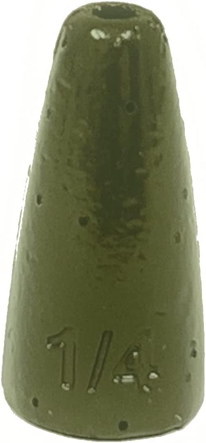 Reaction Tackle Lead Worm Weights - Bullet Shaped Sinkers with Size Stamped - Bass Fishing Tackle Fishing Weights (25-Pack)