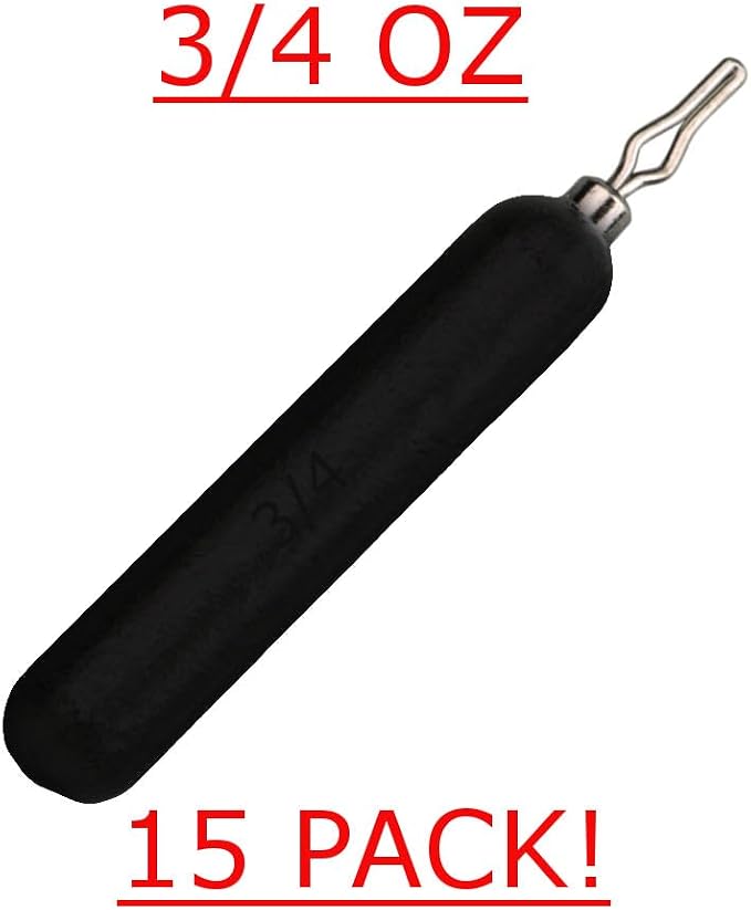 Reaction Tackle Lead Drop Shot Weights for Bass Fishing - Freshwater & Saltwater - Skinny Pencil Shaped Sinkers for Drop Shot Rig