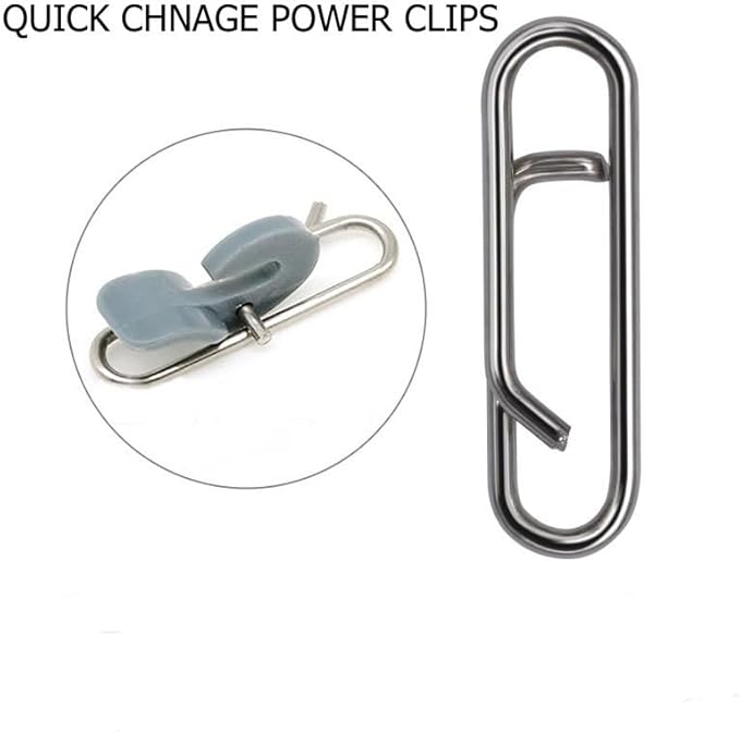 100pcs/pack Stainless Steel Power Clips Lure Clips Snaps Quick Change Fishing Lure Connector Kayak Drifting Fishing Fast Snaps Speed Clips