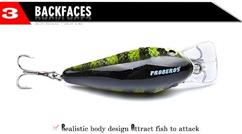 PROBEROS Crankbaits Set Fishing Lure Hard Baits Swimbaits Boat Ocean Topwater Lures Kit Fishing Tackle Hard Baits Set for Trout Bass Perch Fishing Topwater Lures Set