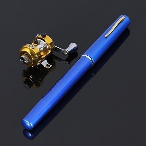 Jatzde Mini Portable Pocket Fish Rod Pen Aluminum Alloy Fishing Rod Pole Reel Combos…