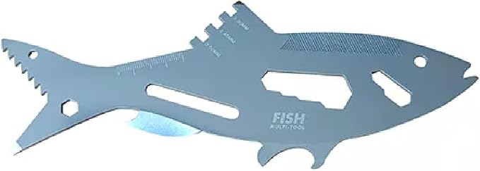 Gift Republic 21-in-1 Fish Multi-Tool Gadget, Gray
