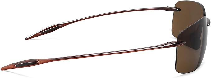 JULI Sports Sunglasses for Men Women Tr90 Rimless Frame for Running Fishing Golf Surf Driving MJ8009