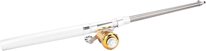 Mini Fishing Rod Reel Combo, Pocket Fish Pole Pen Shape Kit Pockets Size Fishing Rods Portable Telescopic Lightweight Aluminum Alloy Freshwater River Lake Reservoir Saltwater Gift for Man