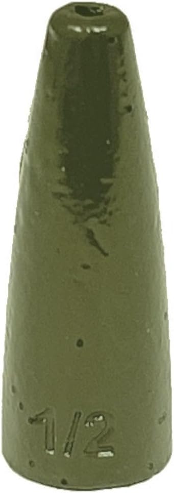 Reaction Tackle Lead Worm Weights - Bullet Shaped Sinkers with Size Stamped - Bass Fishing Tackle Fishing Weights (25-Pack)