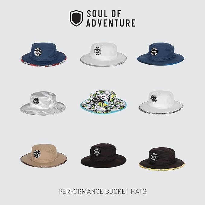 Soul of Adventure Bucket Hat | UV 50+ for Adults | Sun Protection with Adjustable Fit, Moisture-Wicking Fabric