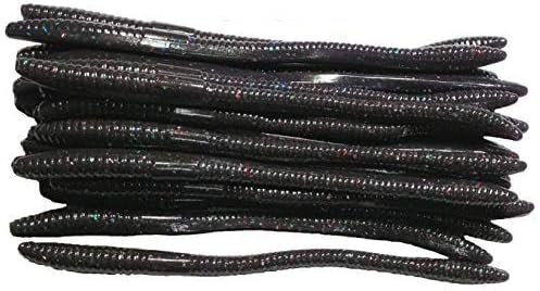 20 Pcs 6.25" Drop Shot Finesse Worms (Scented, Floats) Soft Plastic Baits for Bass Fishing