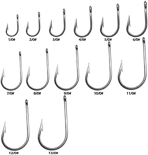 1/0-13/0 Shark Surf Rigs with 9.8ft 49-Strands Steel Leader(380-400Pound),Deep Sea Hooks for Big Fish