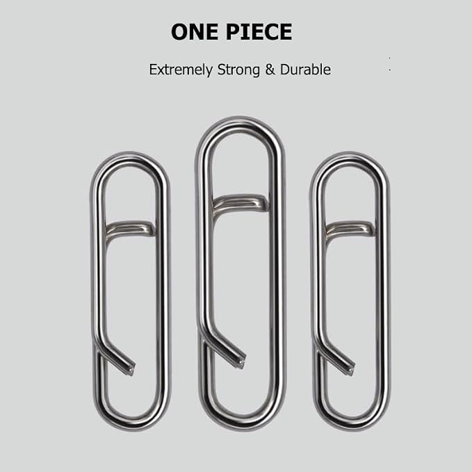 100pcs/pack Stainless Steel Power Clips Lure Clips Snaps Quick Change Fishing Lure Connector Kayak Drifting Fishing Fast Snaps Speed Clips