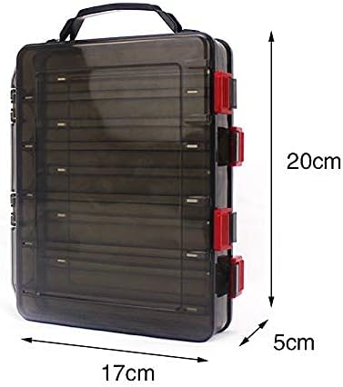 Fishing Lure Tackle Box, Fishing Tackle Storage Trays, Double Sided 10 Compartments Waterproof, Organizer Case Boxes Containers, for Vest Casting Fly Fishing