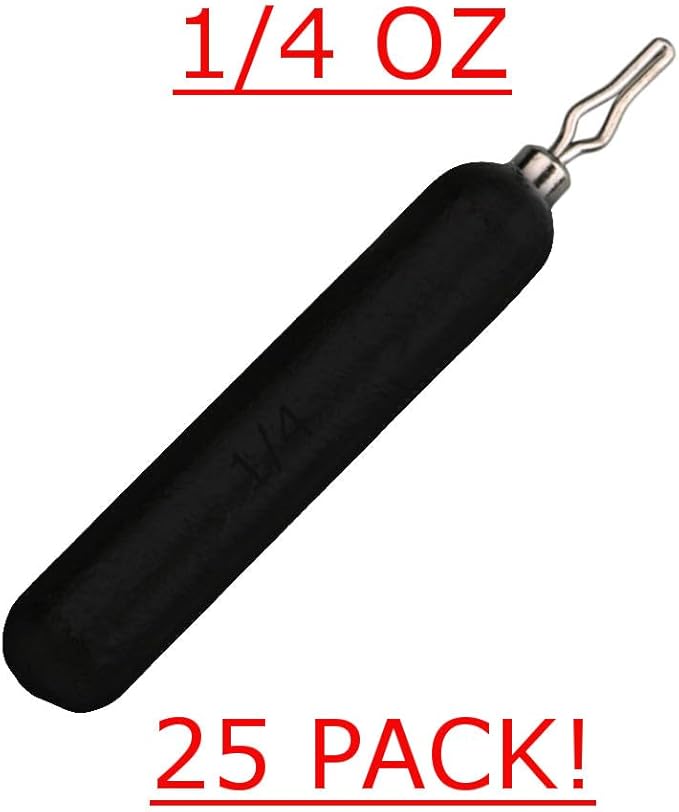 Reaction Tackle Lead Drop Shot Weights for Bass Fishing - Freshwater & Saltwater - Skinny Pencil Shaped Sinkers for Drop Shot Rig
