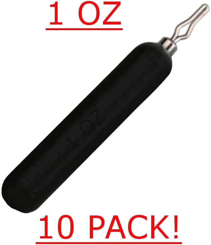 Reaction Tackle Lead Drop Shot Weights for Bass Fishing - Freshwater & Saltwater - Skinny Pencil Shaped Sinkers for Drop Shot Rig