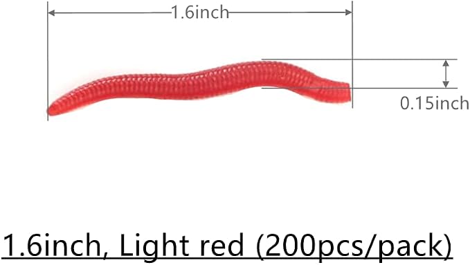 1.6in/3.3/3.9in Fishing Soft Lure Trout Worm Earthworm Bait Lifelike Fake Bloodworm Grub Worm Soft Fishing Lure Baits