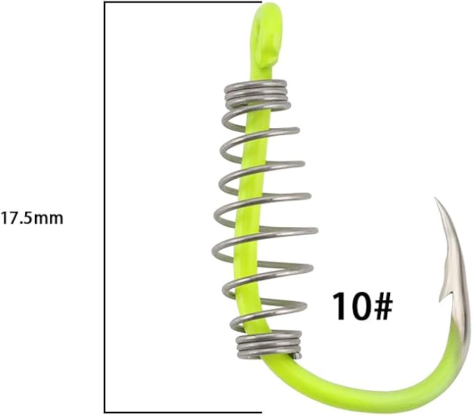 20Pcs Spring Fishing Hooks, High Carbon Steel Hooks with Metal Spring Barbed Swivel Fishing Hooks Suitable forPower Bait Trout Carp