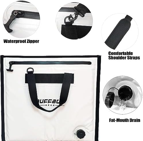 Buffalo Gear Insulated Cooler Bag - 20x18in Bait Cooler, Waterproof Fish Kill Bag