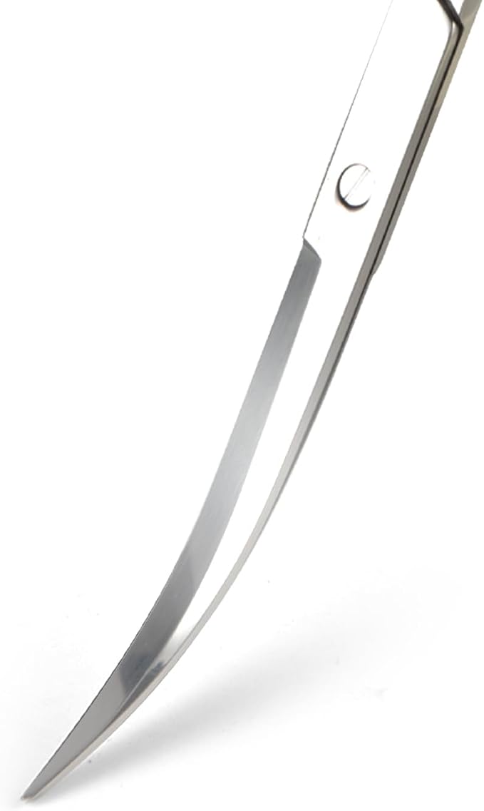 12" Stainless Steel Aquarium Scissors, Curved Long Aquatic Plant Trimming Scissors for Aquascaping, Fish Tank & Terrarium Maintenance in Fresh & Salt Water (Silver)