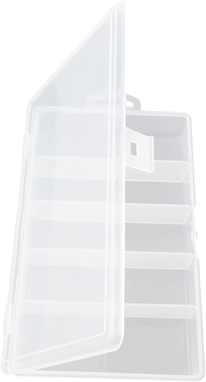 Honbay Clear Visible Plastic Fishing Tackle Accessory Storage Box Case Container - Jewelry Making Findings Organizer - (M:7"x4.3"x1.2")
