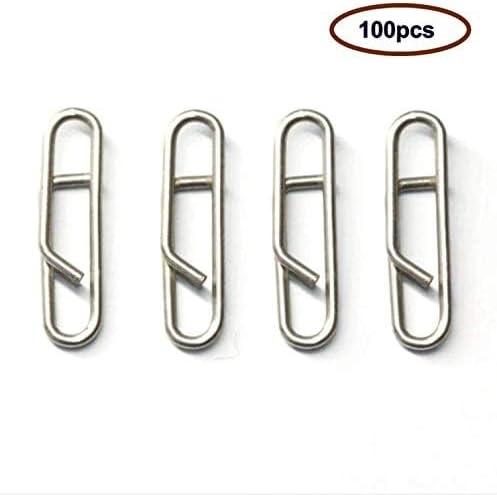 100pcs/pack Stainless Steel Power Clips Lure Clips Snaps Quick Change Fishing Lure Connector Kayak Drifting Fishing Fast Snaps Speed Clips
