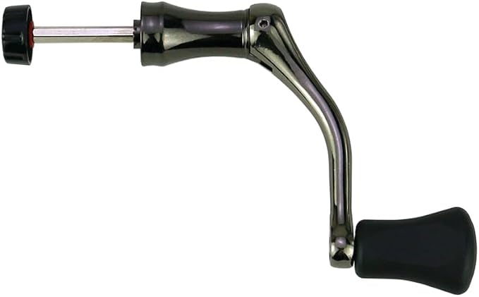Fishing Swivel Reel Handle, Metal Rocker Grip Fishing Swivel Reel Handle Grip, Full Metal, Grip for Spin Reel EVA Replacement Grip Parts-M
