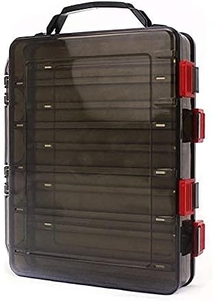 Fishing Lure Tackle Box, Fishing Tackle Storage Trays, Double Sided 10 Compartments Waterproof, Organizer Case Boxes Containers, for Vest Casting Fly Fishing