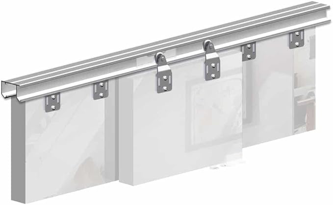 Sliding Closet Door Hardware Kit - 106-inch Double Track for 2 Or 3 Bypass Doors Up to 100lbs - SLID'UP 110