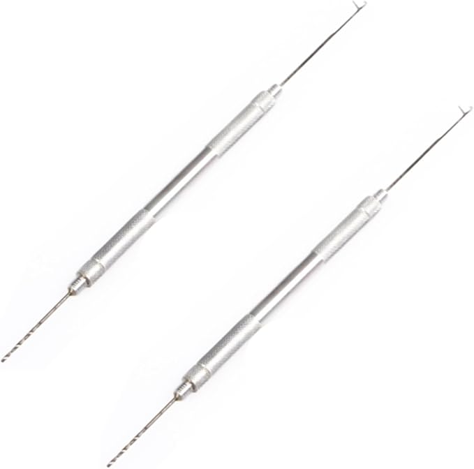 Fishing Bait Needle Kit, 2 Packs Aluminum Alloy Fishing Baiting Rigs Tool Kit Fishing Rigging Bait Needle Tool Fishing Bait Needle Swinger Driller Kit Fishing Accessories for Lures Bait Driller