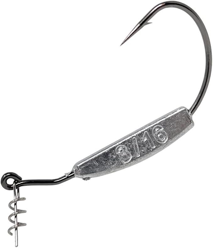 Reaction Tackle Weighted Swimbait Hooks for Bass Fishing - Weedless Fishing Hooks with Twist Lock for Freshwater and Saltwater (10-Pack)
