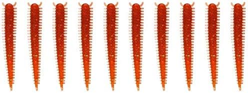 Zerone 10pcs Soft Bait, Fishy Smell Soft Freshwater Elastic Fishing Lure Sand Silk Maggot Lures for Bass Trout and Panfish in Freshwater