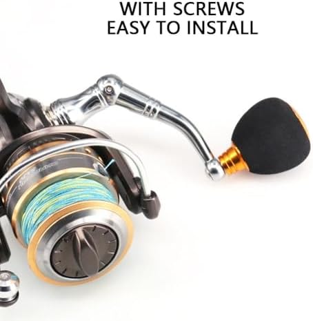 Fishing Reel Power Knob,EVA & Metal Lightweight Grip Modification Power Knob Reel Bait Casting Spinning Reels Replacement for Saltwater & Freshwater (42mm x 33mm)