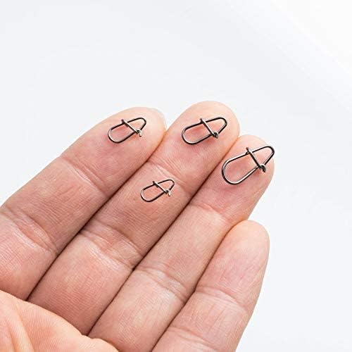 Dr.Fish 50 Pack Crankbait Snaps Stainless Steel Duo Lock Lure Snaps Quick Change Fishing Speed Clips Connector Freshwater Bass Fishing