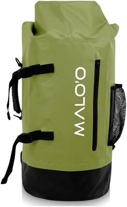 Malo’o 45L Waterproof Dry Bag Backpack – Heavy Duty Roll Top Fishing & Beach Backpack, IPX6 Water Resistant Gear Bag for Kayaking, Camping, Surf, Travel & Outdoor Adventure