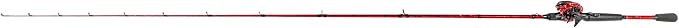 Lew’s MACH Smash Baitcast Reel & Fishing Rod Combo, 7-Foot, 1-Piece Rod, LH Retrieve Reel