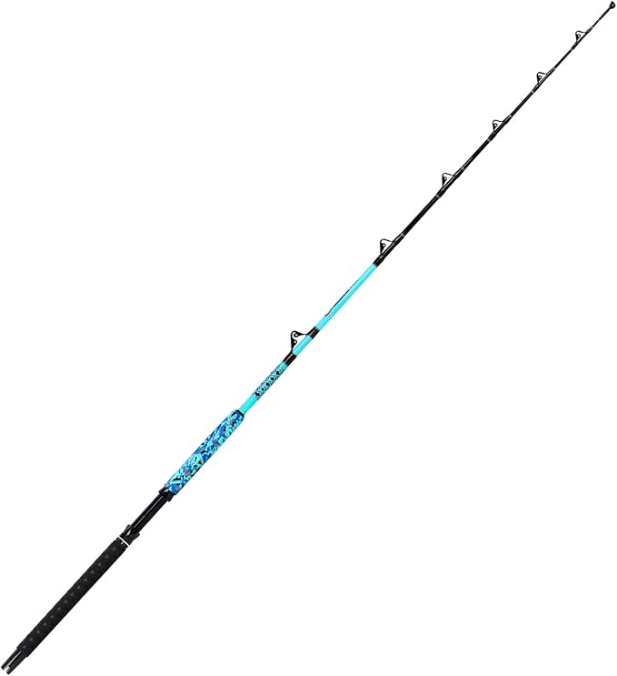Fiblink Trolling Fishing Rod 1-Piece/2-Piece Saltwater Big Game Rod Offshore Conventional Boat Fishing Pole (6'/6'6"/7')