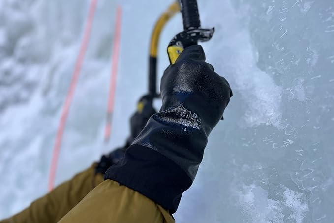SHOWA TEMRES 282-02 Waterproof Insulated Winter Work Gloves, Breathable Polyurethane, Integrated Drawstring Gaiter Snow Cuff, Thermal Fleece for Skiing, Ice Fishing