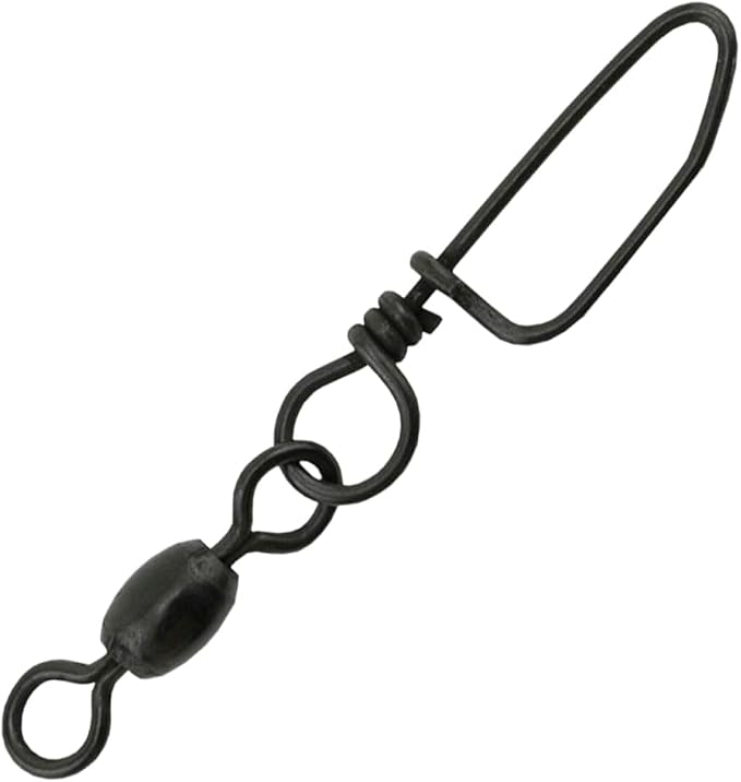 AFW Brass Coastlock Snap Swivels – Durable Fishing Gear with High-Strength Wire Snaps, Black Oxide Finish, Prevents Line Twisting & Kinking, Supports Up to 350 lb Test.