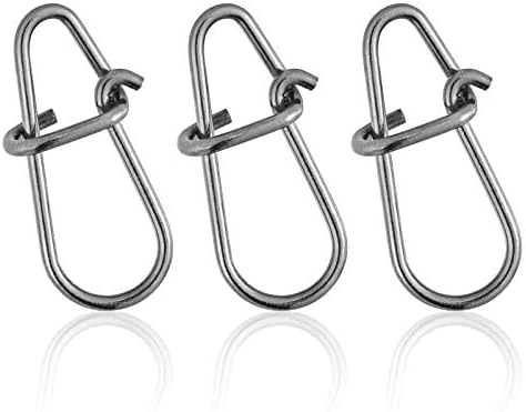Dr.Fish 50 Pack Crankbait Snaps Stainless Steel Duo Lock Lure Snaps Quick Change Fishing Speed Clips Connector Freshwater Bass Fishing