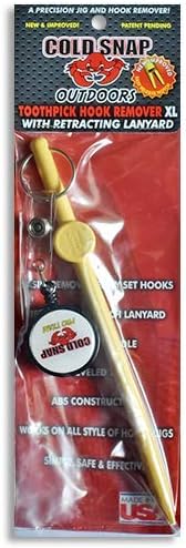 Cold Snap Toothpick Hook Remover with Retractable Lanyard - Hook Removal, Fishing Tool (X-Large)