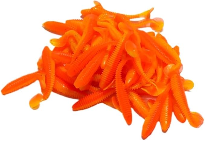 50pcs Soft Plastic Swimbait, 7cm Soft Fishing Lures, T-Tail Swim Baits Kit for Bass Trout for Saltwater and Freshwater