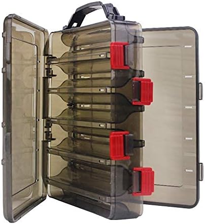 Fishing Lure Tackle Box, Fishing Tackle Storage Trays, Double Sided 10 Compartments Waterproof, Organizer Case Boxes Containers, for Vest Casting Fly Fishing