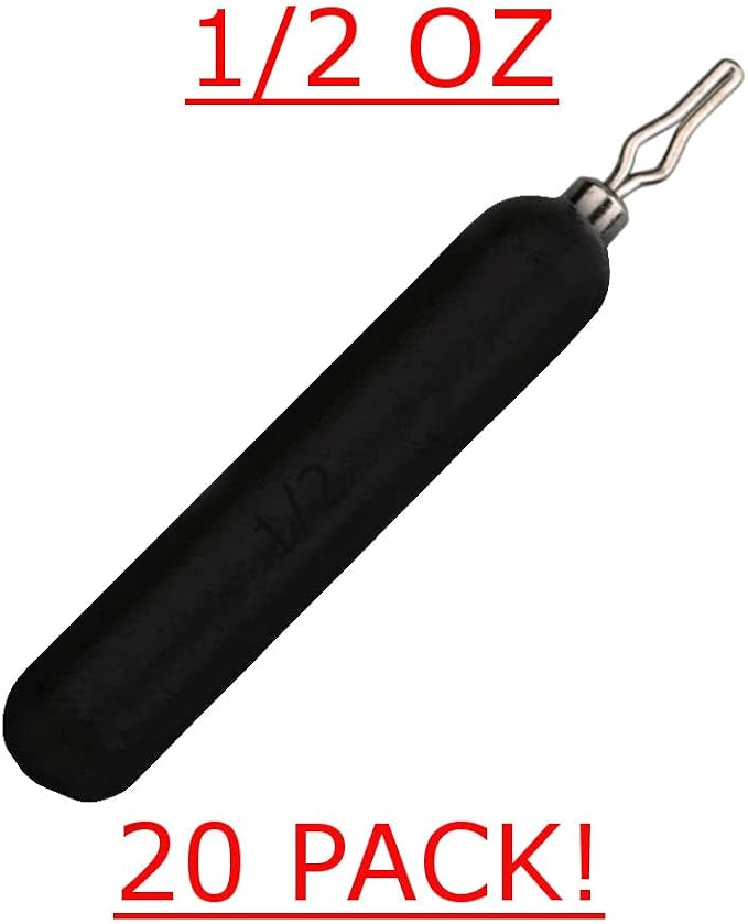 Reaction Tackle Lead Drop Shot Weights for Bass Fishing - Freshwater & Saltwater - Skinny Pencil Shaped Sinkers for Drop Shot Rig