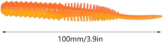 Soft Swimbait Plastic Fishing Lures 5PCS Tapeworm Fihsing Lure Worms Threaded Maggots Lures Segmented for Saltwater Freshwater Fishing