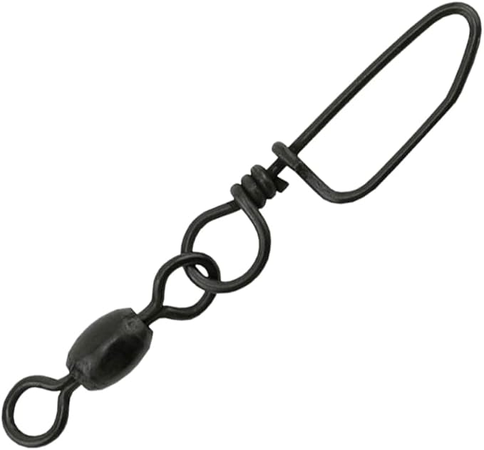AFW Brass Coastlock Snap Swivels – Durable Fishing Gear with High-Strength Wire Snaps, Black Oxide Finish, Prevents Line Twisting & Kinking, Supports Up to 350 lb Test.