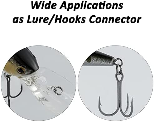 Dr.Fish Split Ring Stainless Steel Hyper Wire Flattened Fishing Lure Rings Heavy Duty Tackle Hook Line Connector Saltwater