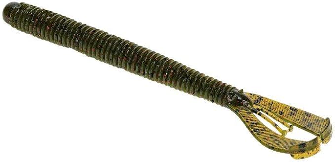 Strike King Rage Twin Tail Menace Worm Soft Bait Fishing Lure, 6", 2 Rage Flange Tails
