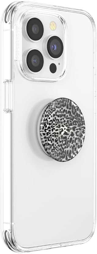 PopSockets Adhesive Phone Grip, Holder, Phone Stand, Plants - Translucent Black Leopard